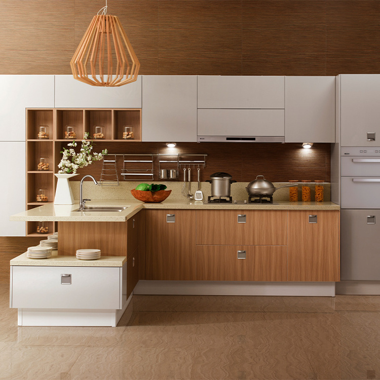 Laminate modern slab modular supplier modular set plywood lacquer european galley luxury kitchen cabinet design