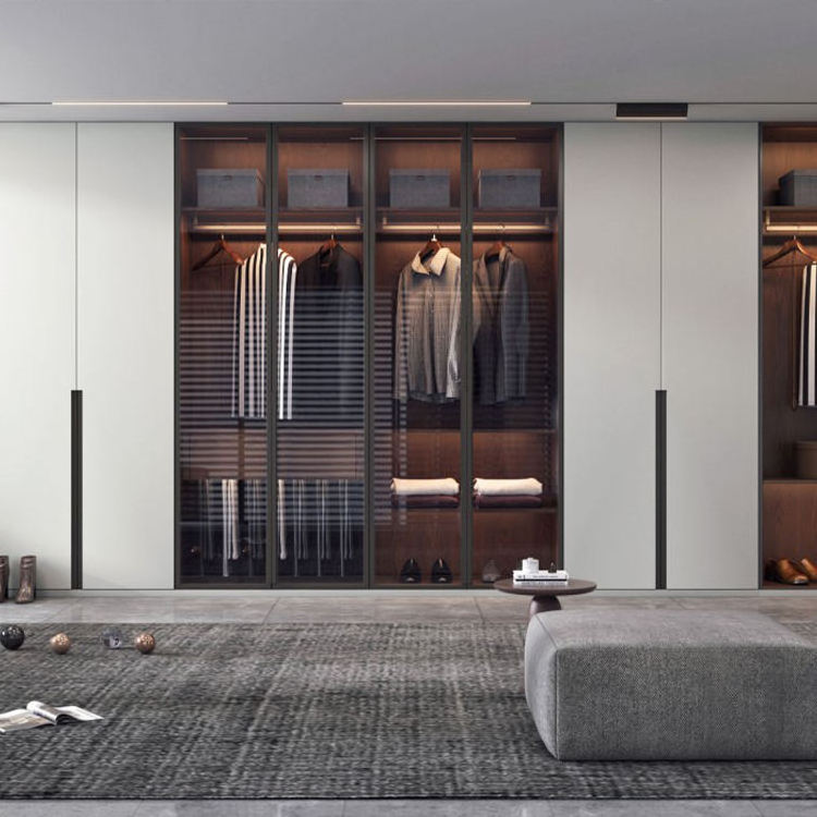 Moontop bedroom design wardrobe in the wall wood modern closet puertas para de madera luxury modular closet