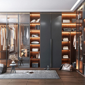 Moontop bedroom design wardrobe in the wall wood modern closet puertas para de madera luxury modular closet