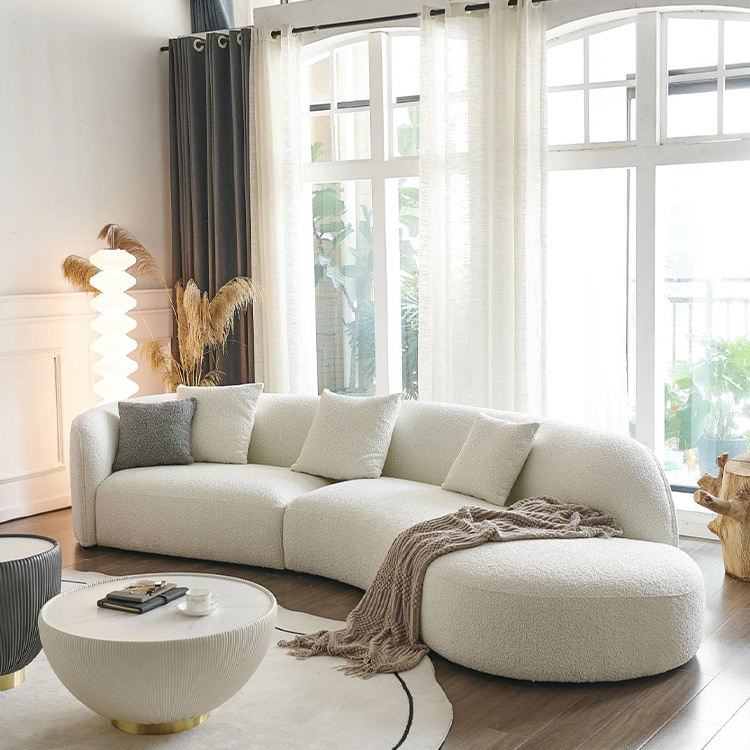 MOONTOP designs home furniture modernos sofa modern living room round cloud sectional curved white Sofa