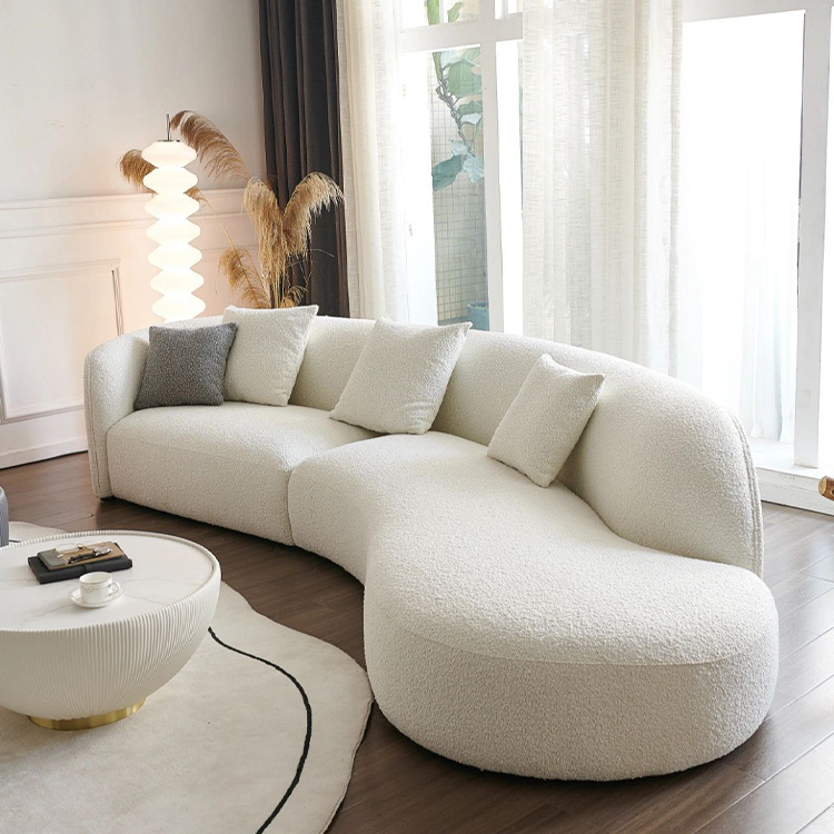 MOONTOP designs home furniture modernos sofa modern living room round cloud sectional curved white Sofa