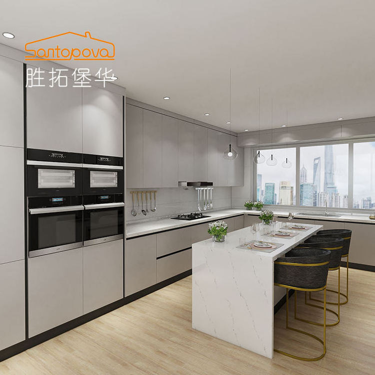 Kabinet kitchen unit cabinet shaker aluminum luxury price china metal furniture solid wood modern kitchen cabinets