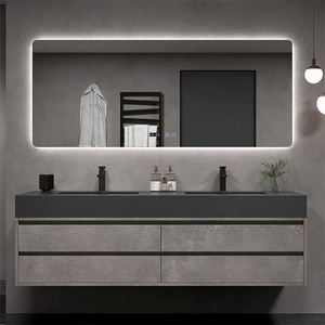 MOONTOP bathroom cabinet with single sink pvc bathroom vanity cabinet wall mount sink black bathroom vanity cabinet