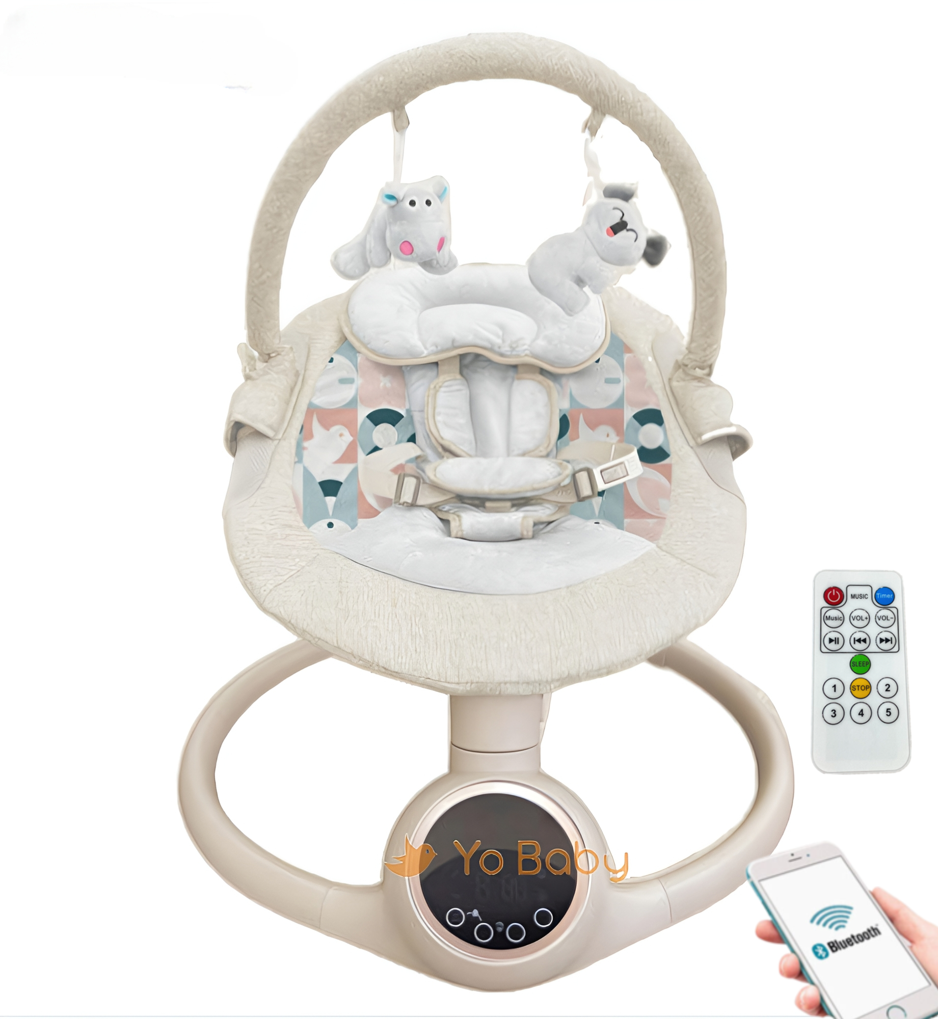 Baby Bouncer and Rocker Electric Baby Swing with Bluetooth