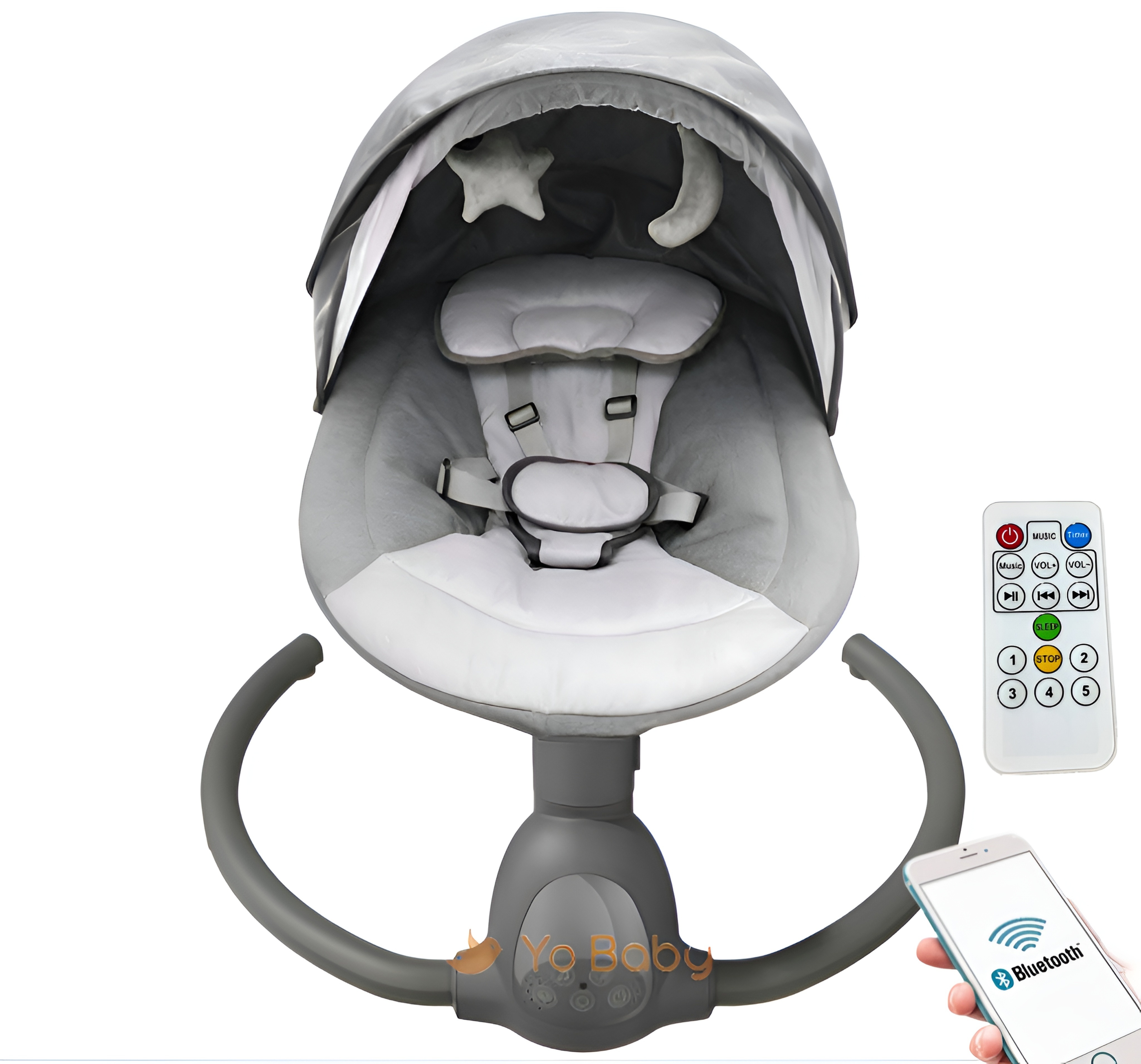 Portable Baby Swing for Newborn Electric Baby Rocking Chair with Lullabies