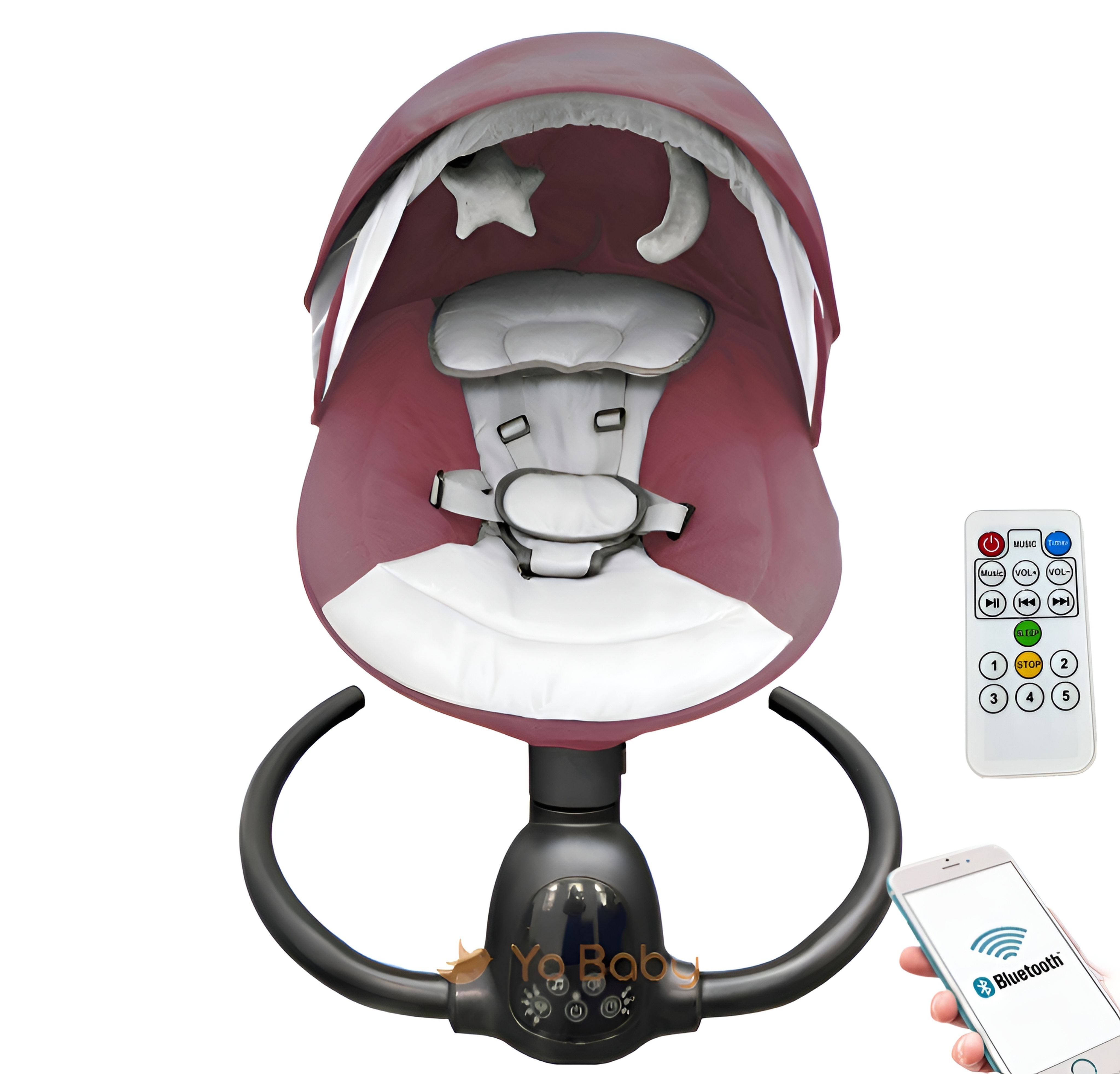 Portable Baby Swing for Newborn Electric Baby Rocking Chair with Lullabies