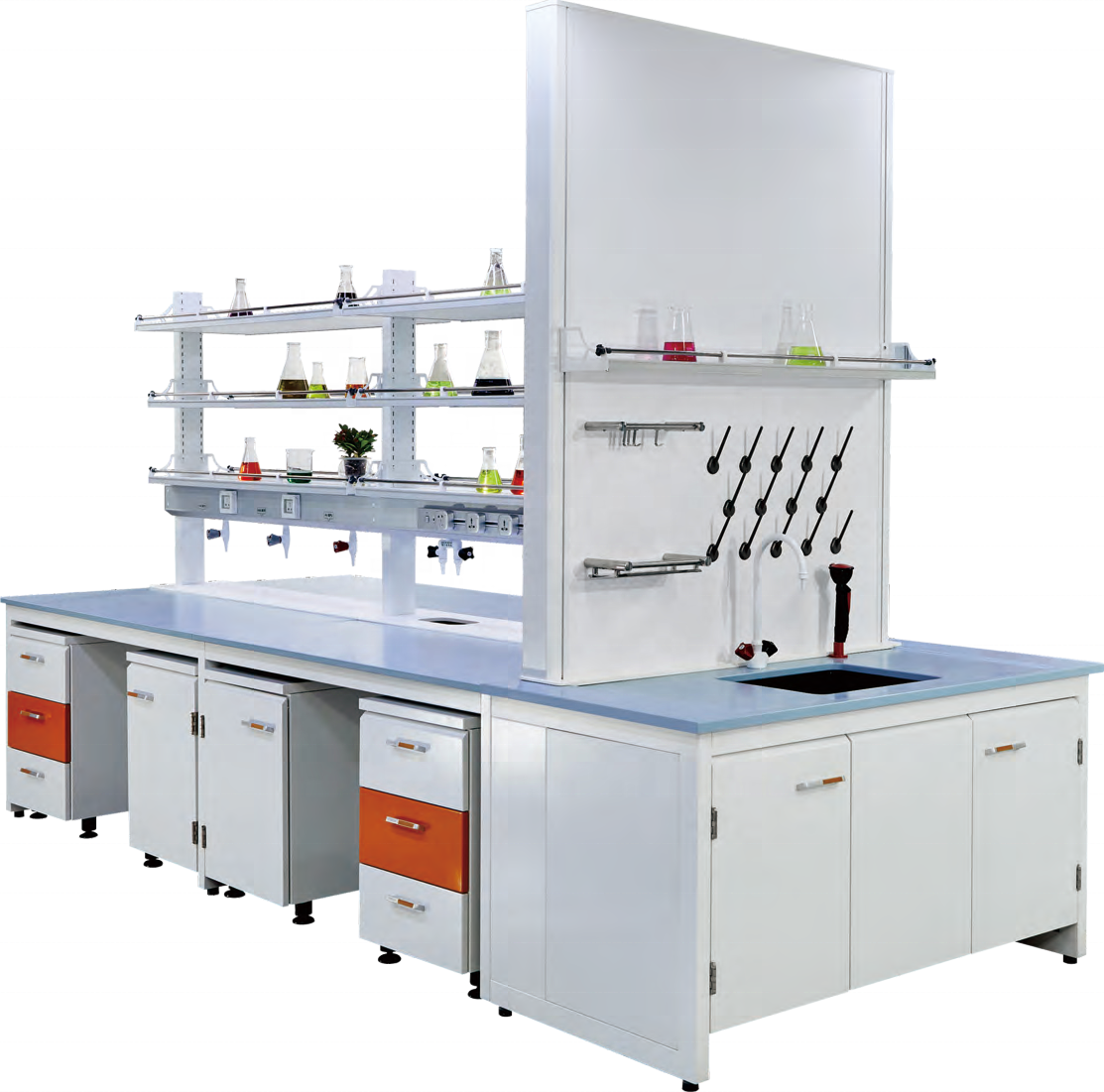 Laboratory Furniture All Steel Bench Laboratory Physical Chemistry Desk Lab Table Hospital /Schools/ Chemical Pant/ Workshop