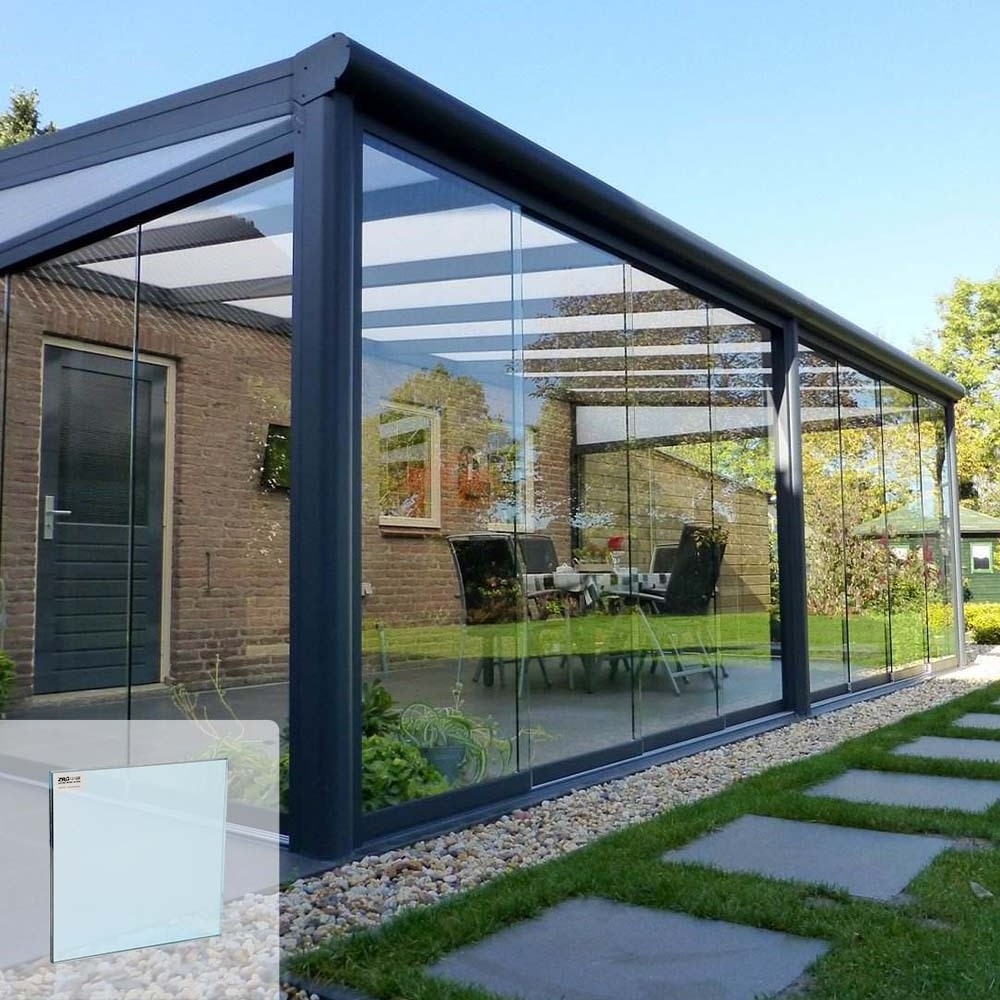 prefabricated sunroom roof  houses curved glass panels for sale free standing modular glass houses triangle 4 meter high