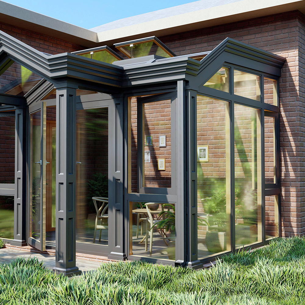 Morden Aluminum Prefab Outdoor Veranda tempered glass garden sun room for Patio