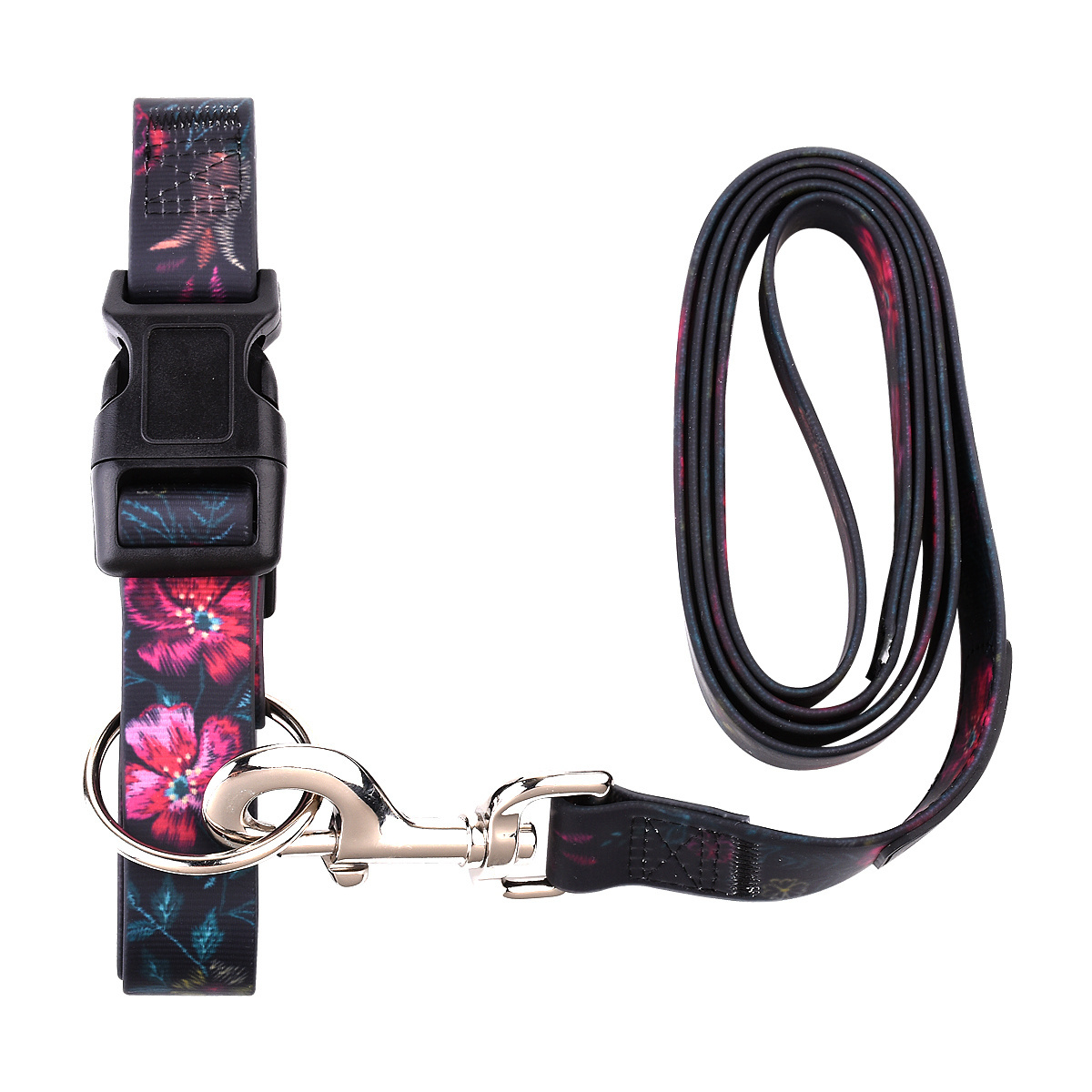 Adjustable Luxury Fancy Soft Protective Dog Collar Heat Transfer Printing Dog Leash