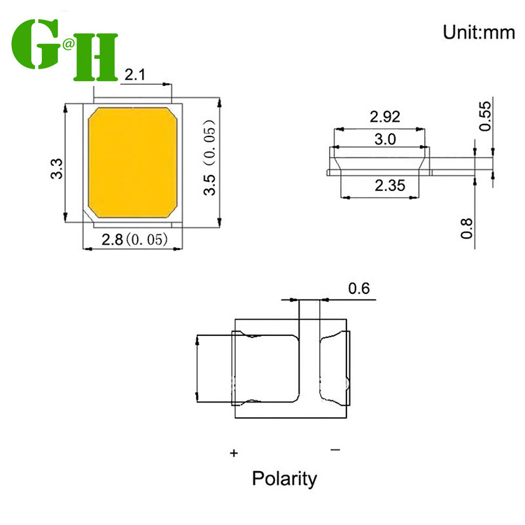 2700K 3000K 0.2W 3V 24-26lm High CRI 98 2835 SMD Sanan Chip LED For DC24V Constant voltage DOB Bulb