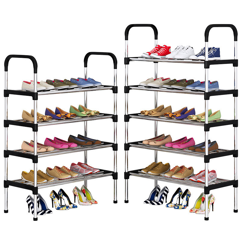 Multi-layer folding living room shoe rack plastic adjustable dormitory shoe shelf household easy to install multilayer shoe rack