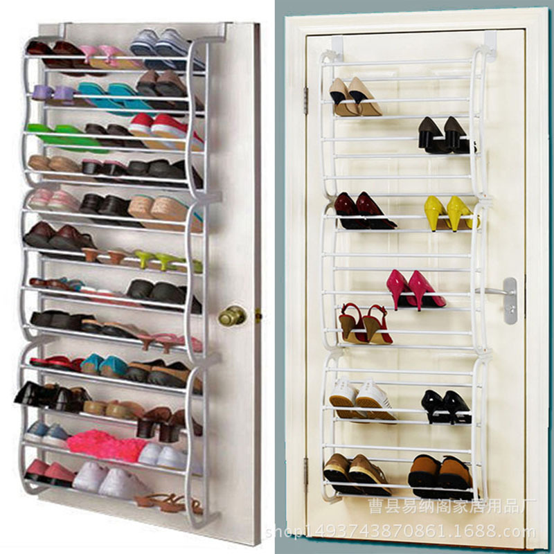 Household wall mounted shoe organizer shelf multi-layer door suspension shoe rack portable fold able hanging shoe display rack