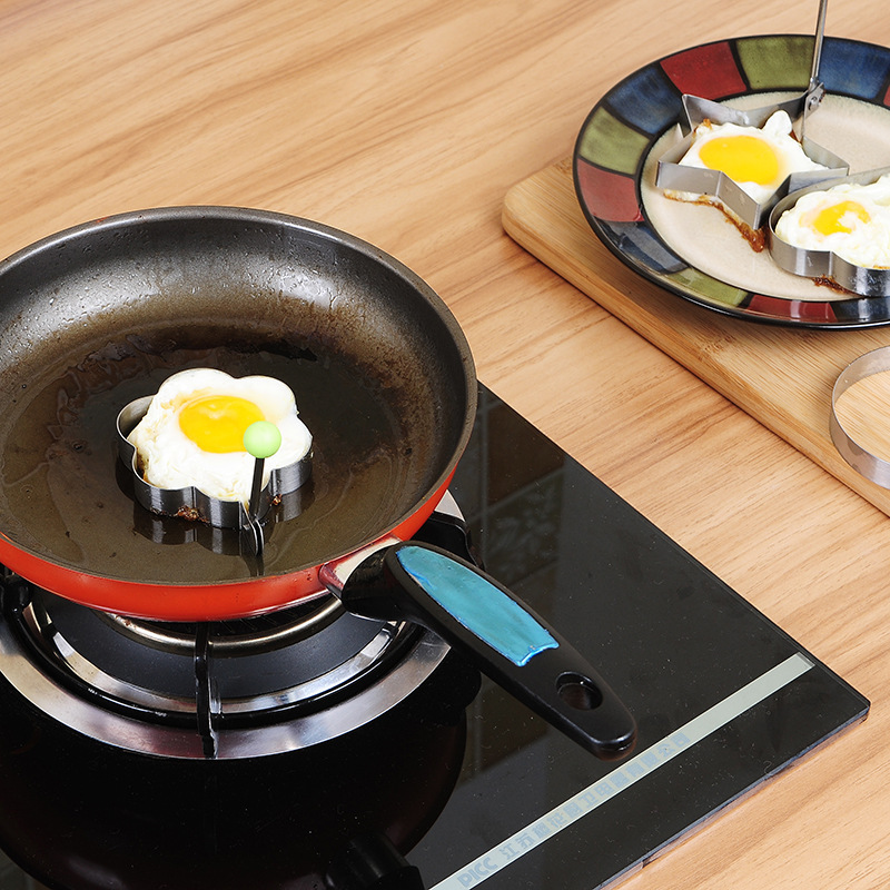 Stainless steel pancake fried egg mold kitchen heart shape non-stick fried egg mold mini stainless steel egg frying mold