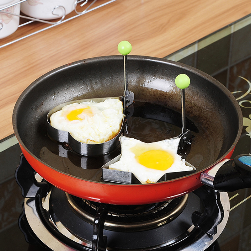 Stainless steel pancake fried egg mold kitchen heart shape non-stick fried egg mold mini stainless steel egg frying mold