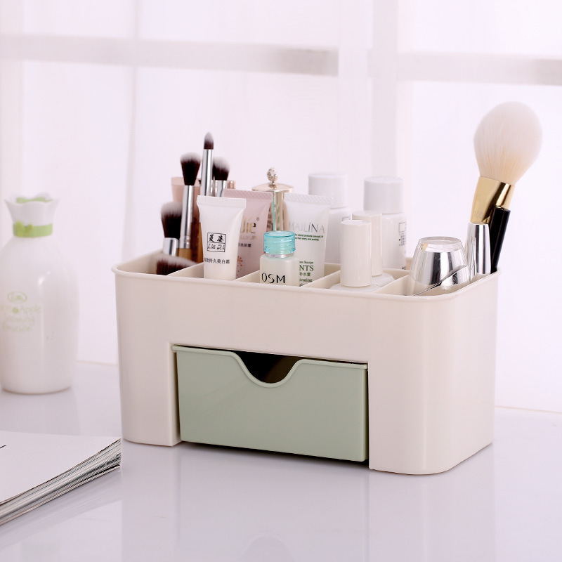 Multi-function dresser cosmetic brush cosmetics storage box with drawer mini office appliance stationery organizer