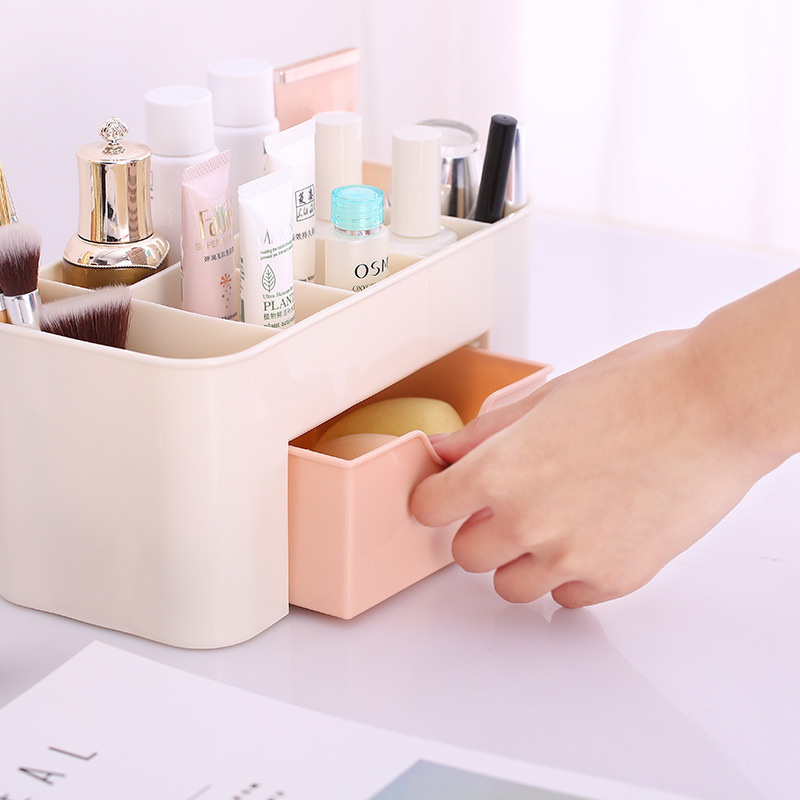 Multi-function dresser cosmetic brush cosmetics storage box with drawer mini office appliance stationery organizer