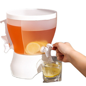 Household 3 grids drink juice bucket refrigerator large capacity cold water bucket summer lemonade drink bucket with faucet