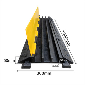 3-Slots Cable Protectors Rubber Flip-Open Cable Ramp