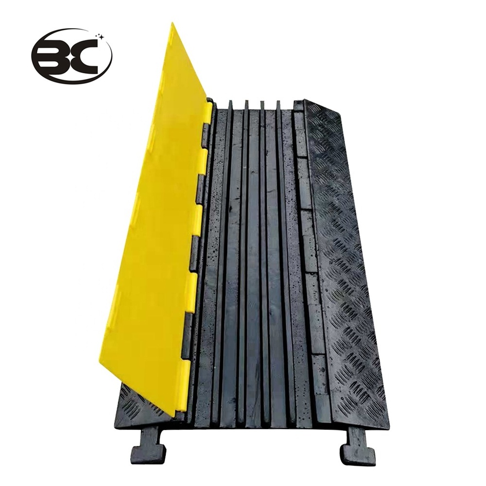 Flexible 5 Channel Cable Protector Bridge Rubber Ramp Cable Cover