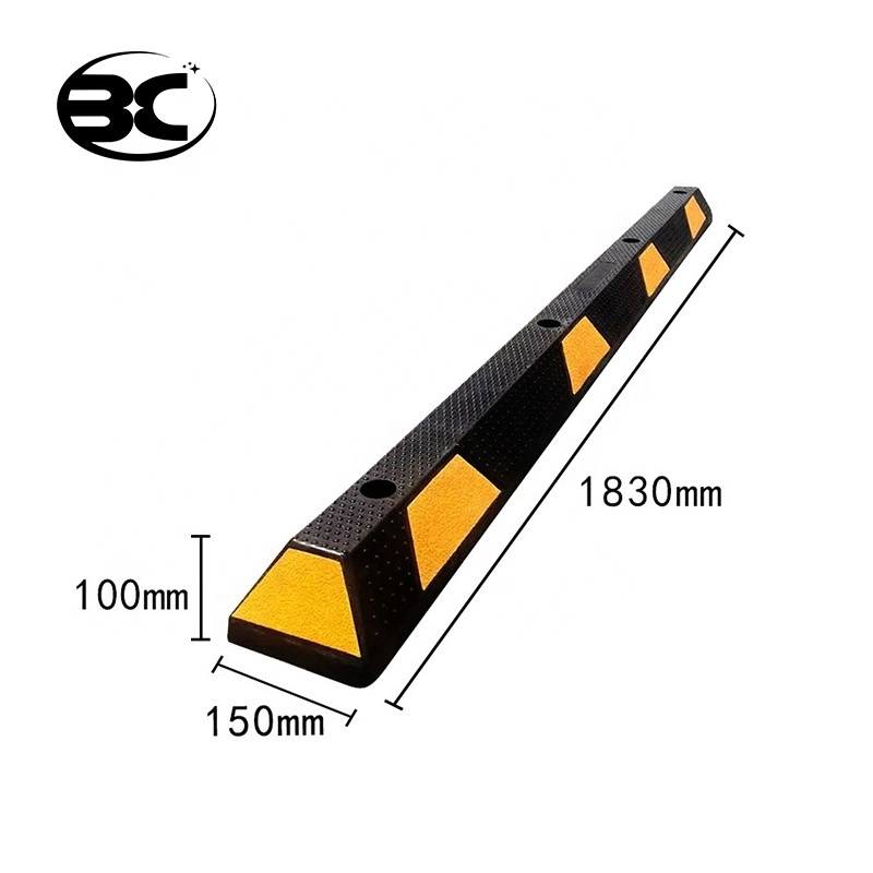 1830mm Rubber Parking Lot Rubber Reflective Parking Divider