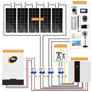 Local Warehouse 6kw Solar Energy System Off-Grid / Hybrid Solar System Complete Kit With Solar Panels Smart Inverter Batteries