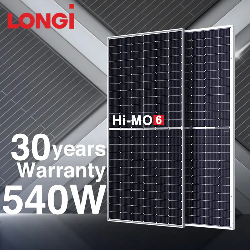 Guangheng china Large Power Longi Solar Panel 540 Watt Monocrystalline Solar Panel Price For Home Dual glass 550w 108 cells