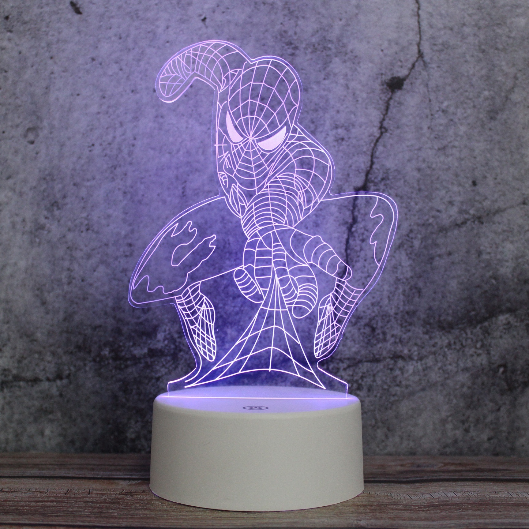 3D Night Light Spider-Man 3D Light Lamp 7 Color Changing Desk Table Light Children Lamp with Flat Acrylic Panel & ABS Base