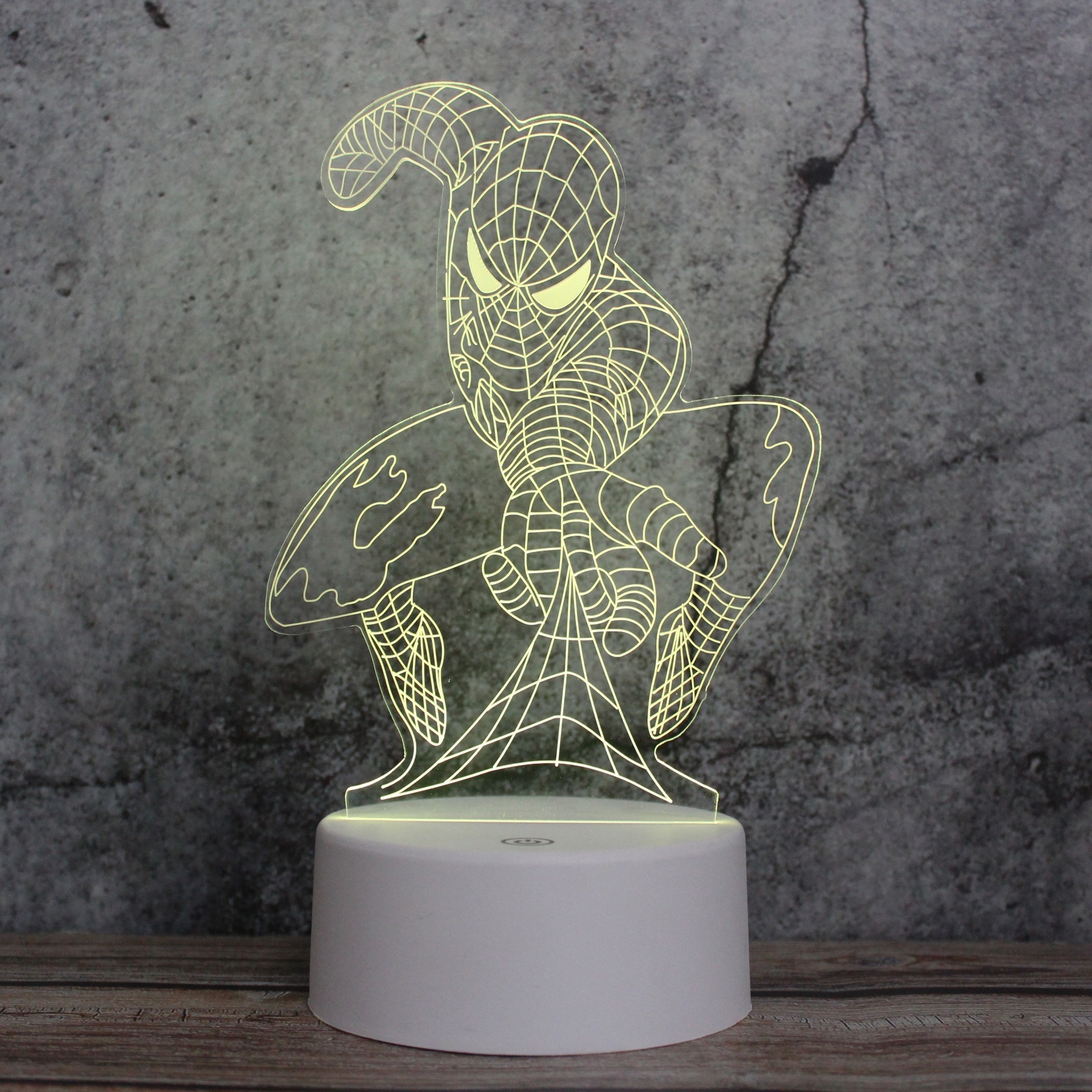 3D Night Light Spider-Man 3D Light Lamp 7 Color Changing Desk Table Light Children Lamp with Flat Acrylic Panel & ABS Base