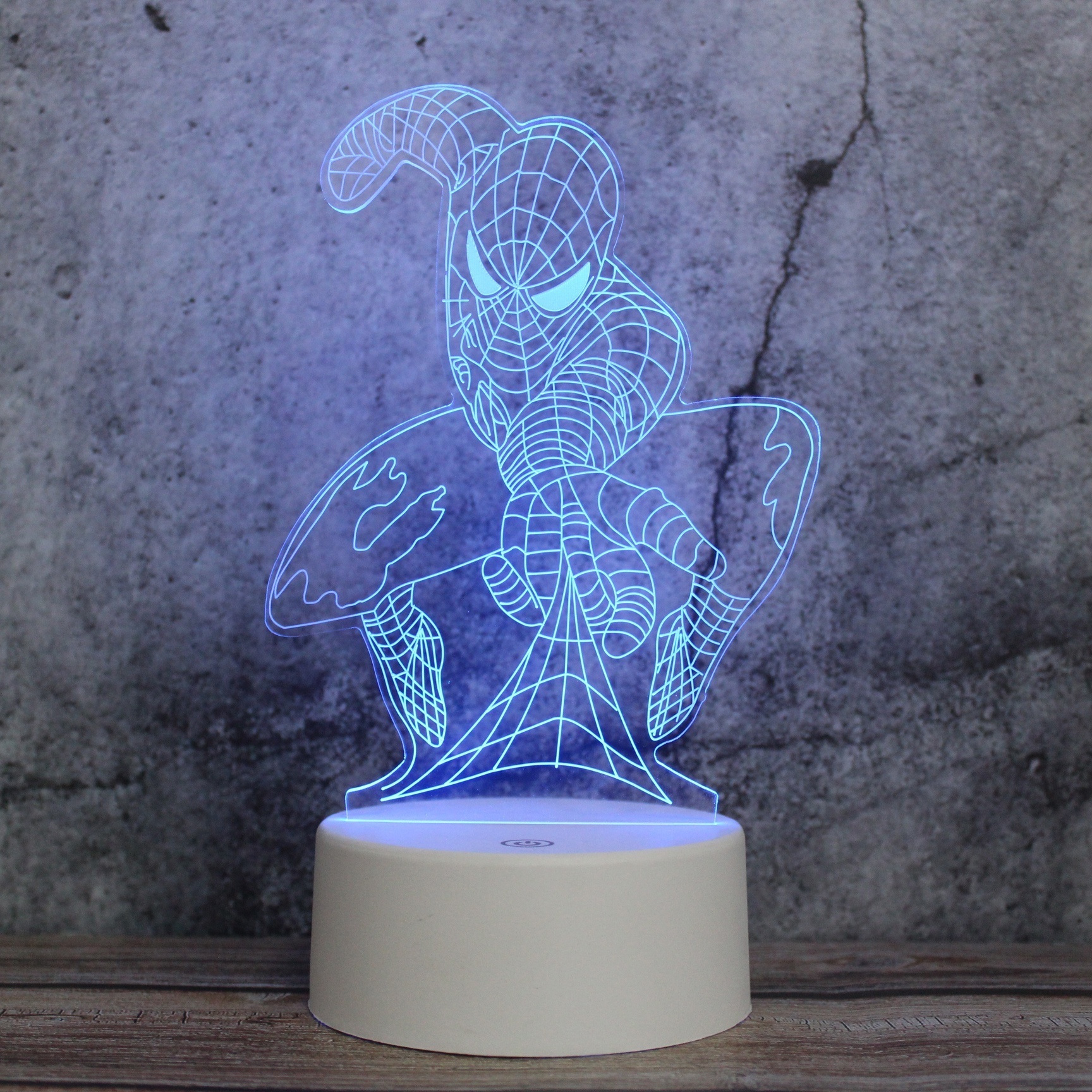 3D Night Light Spider-Man 3D Light Lamp 7 Color Changing Desk Table Light Children Lamp with Flat Acrylic Panel & ABS Base