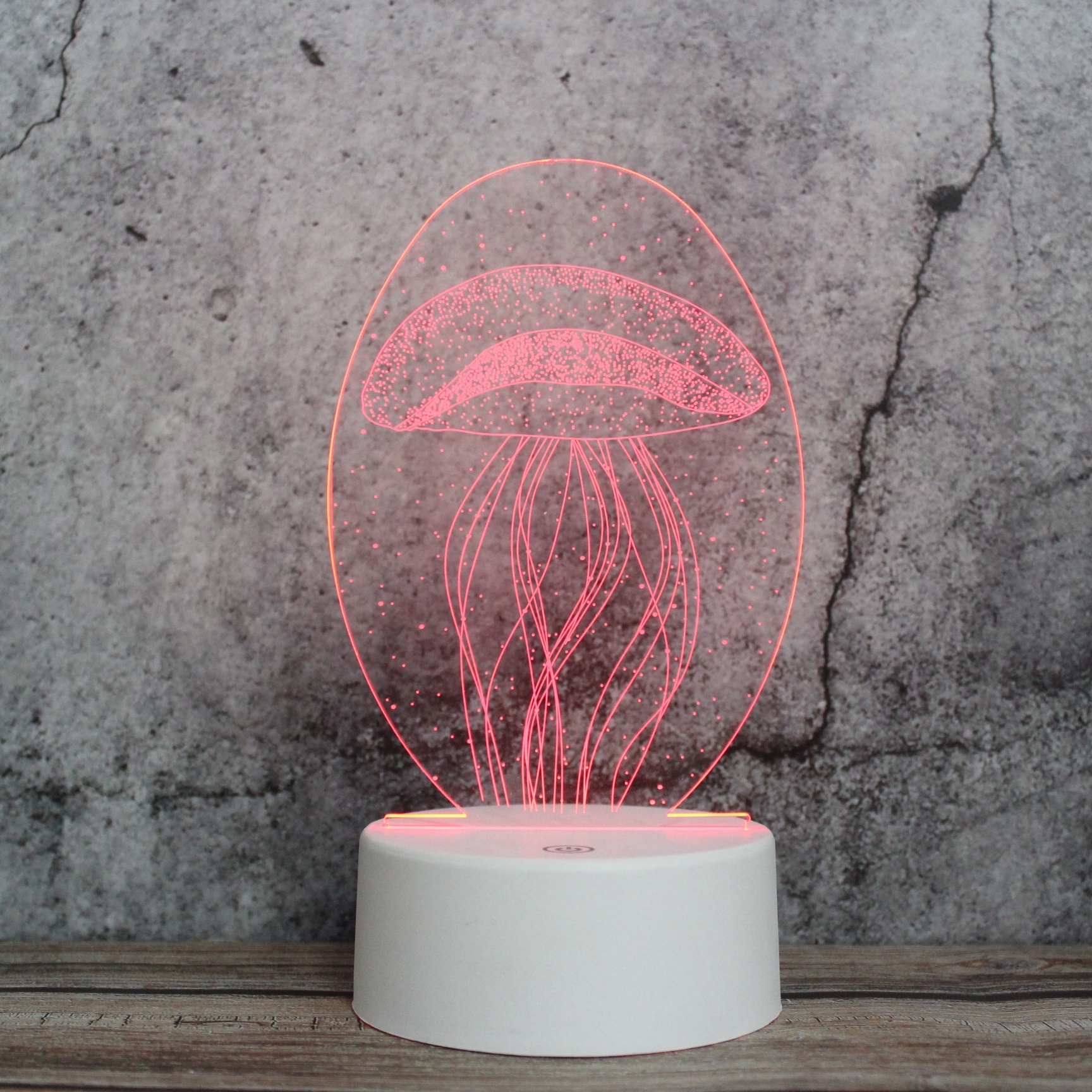 3D Night Light Jellyfish 3D Light Lamp 7 Color Changing Desk Table Light Children Lamp with Flat Acrylic Panel & ABS Base