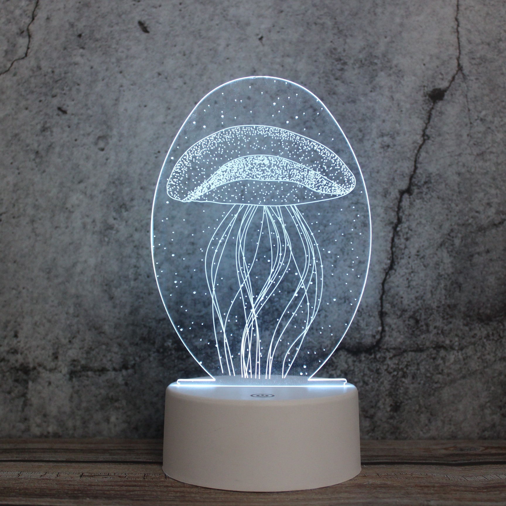 3D Night Light Jellyfish 3D Light Lamp 7 Color Changing Desk Table Light Children Lamp with Flat Acrylic Panel & ABS Base