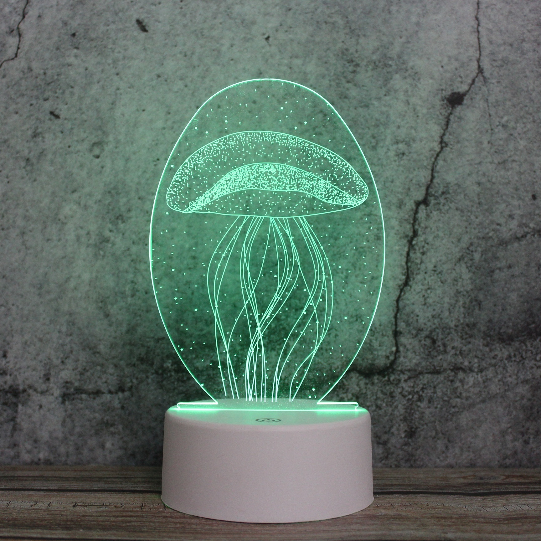 3D Night Light Jellyfish 3D Light Lamp 7 Color Changing Desk Table Light Children Lamp with Flat Acrylic Panel & ABS Base