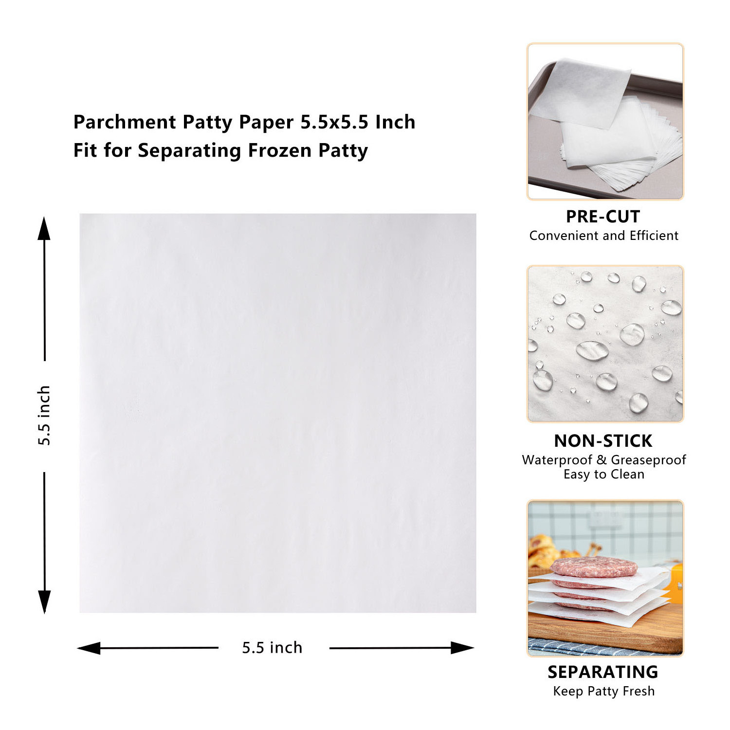 1000pcs parchment sheets patty paper parchment baking paper