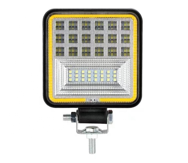 Offroad 4 Inch Square 126W Automobile LED Work Light with Halo Headlight Driving Lamp for Car SUV Jeep Truck