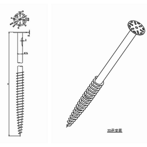 Metal ground screw piles, helical piles for foundation