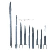 Metal ground screw piles, helical piles for foundation