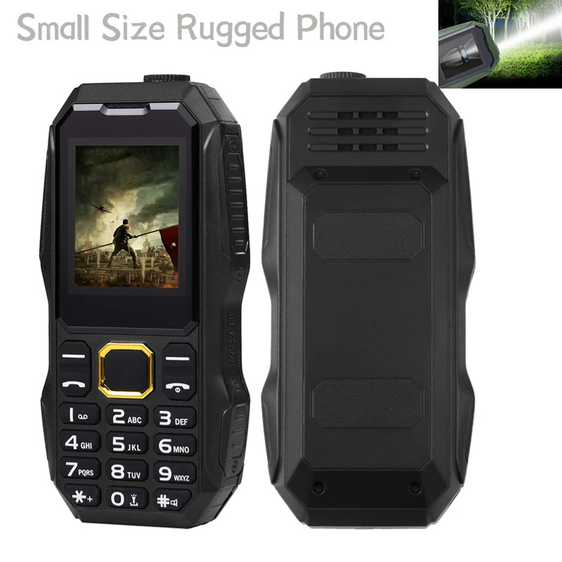 Rugged Outdoor Sport Telephone Large Battery Long Standby Flashlight Big Sound Tiny Simply Work Two Sim Cards Mini Small Phone