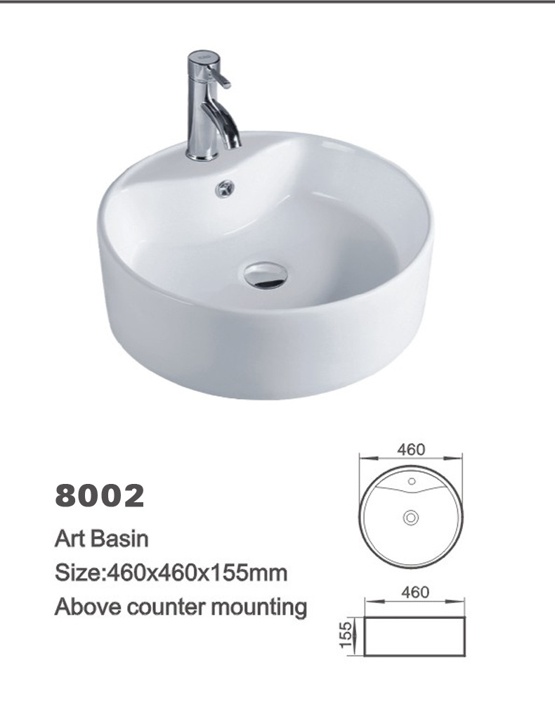 Factory Wholesale Round Circular Small Art Sink Bathroom Ceramic Hand Wash Basin