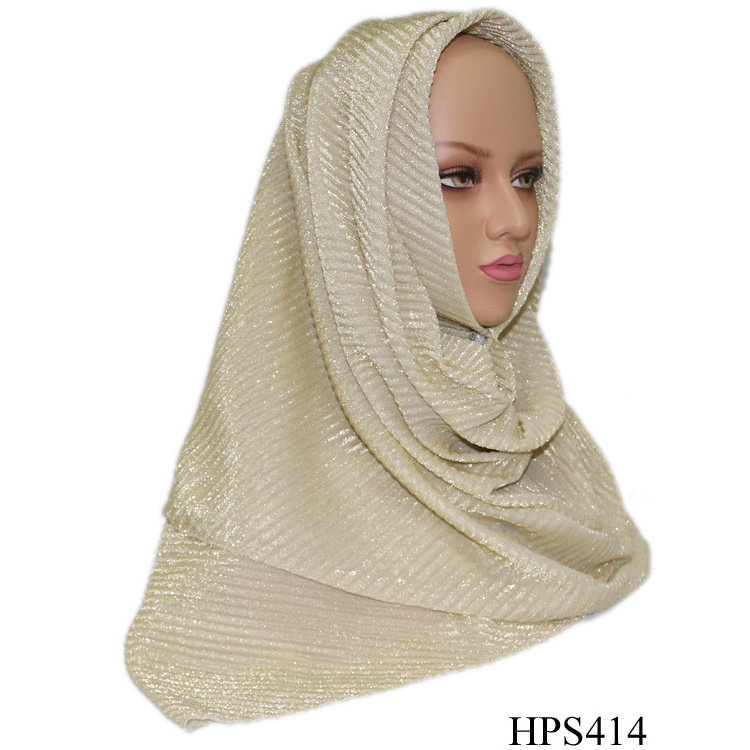 Sparkling wholesale gold glitter fashionable hijab scarf