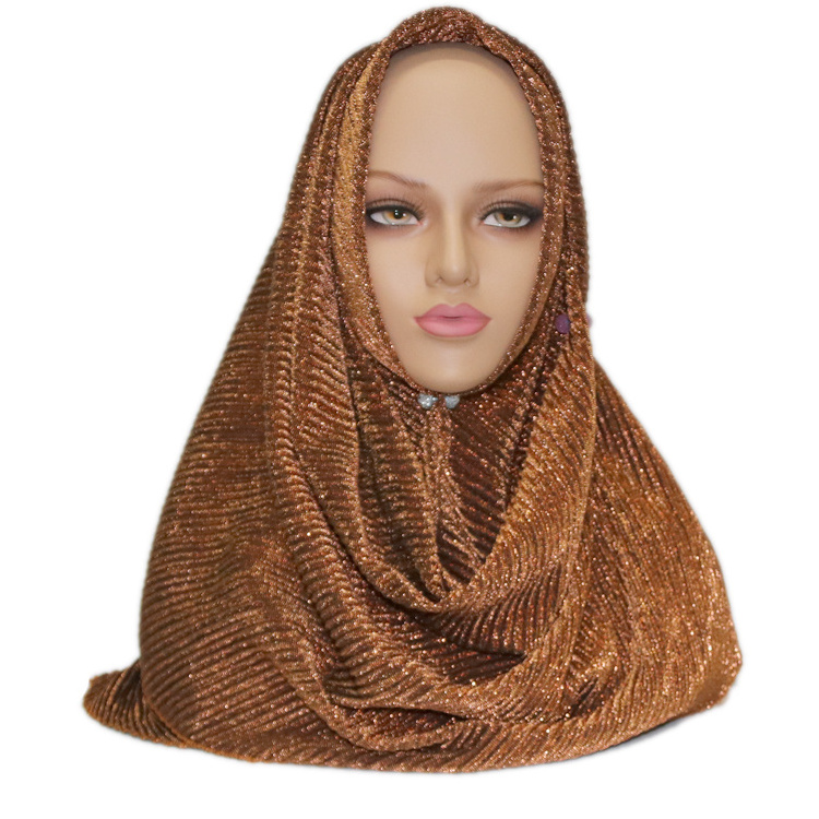 Sparkling wholesale gold glitter fashionable hijab scarf