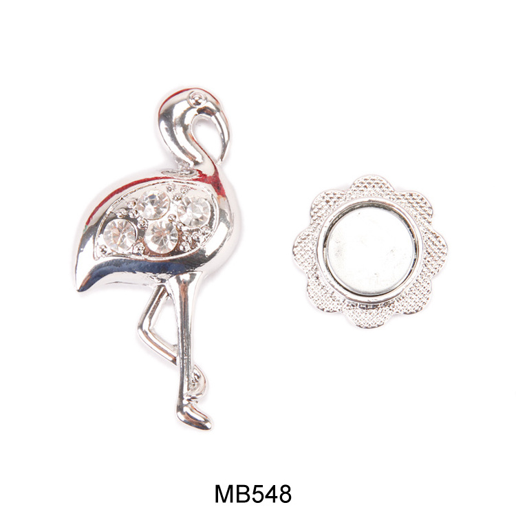 Popular fashion flamingo diamond magnet  brooch