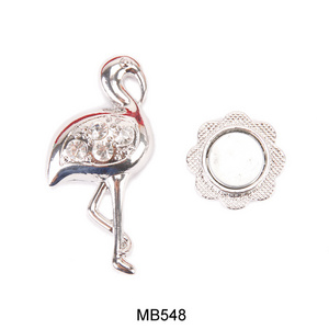 Popular fashion flamingo diamond magnet  brooch