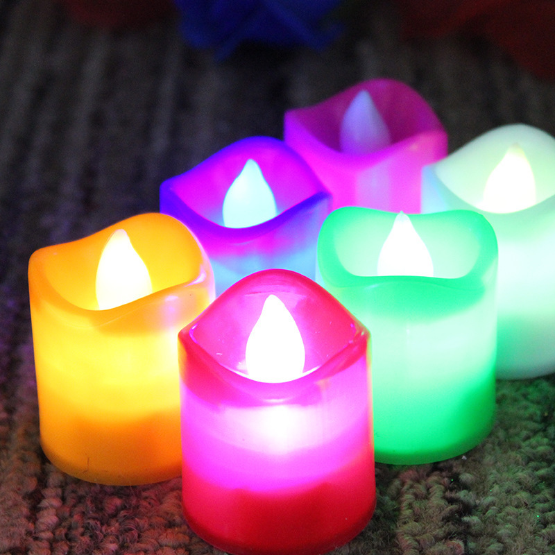 Factory Multicolour LED Tealight Candle Plastic Flameless Safety Flickering Smokeless Secure Home Decoration LED Candles Velas