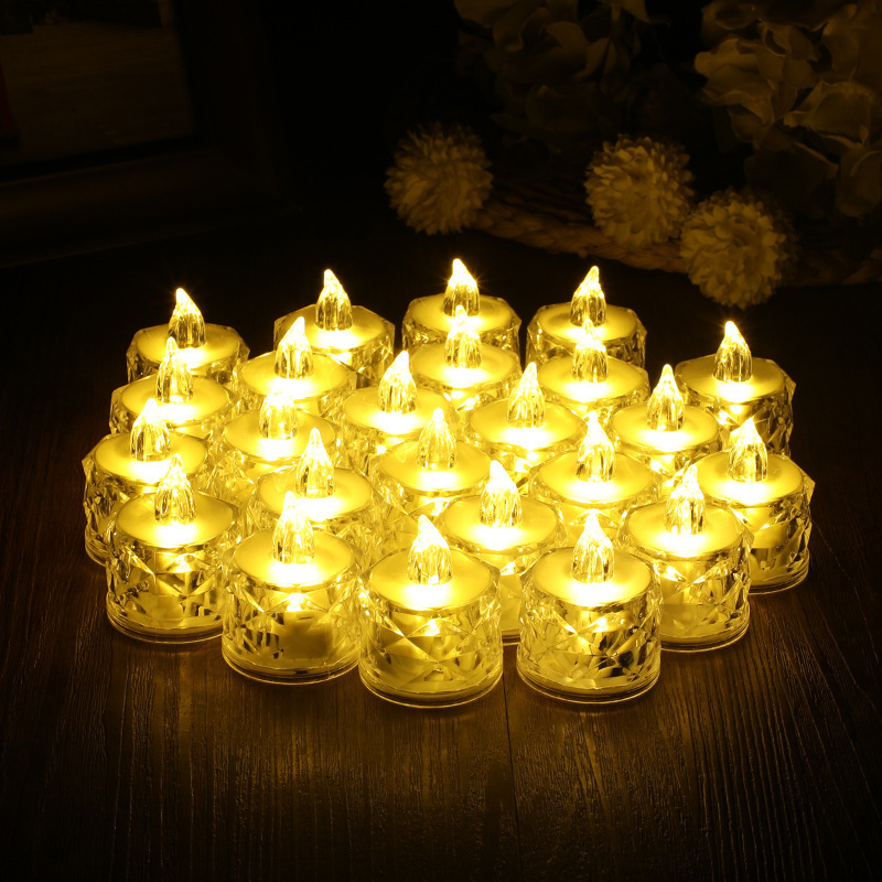 Electronic Crystal Candle Mini LED Simulation Transparent Electronic Candle Light Christmas Decoration Love Candle