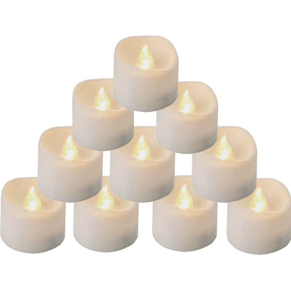 Hot Sale Warm White 12 Pack Flickering Flameless Tea Lights Battery Operated LED TeaLight Candles for Easter decoration