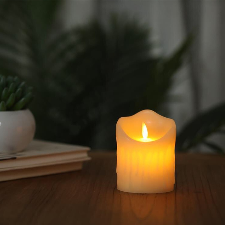 High Quality Novelty Tear Paraffin Wax Flickering LED Candle With Remote Votive Candle Religious Activities LED Bougie Candles