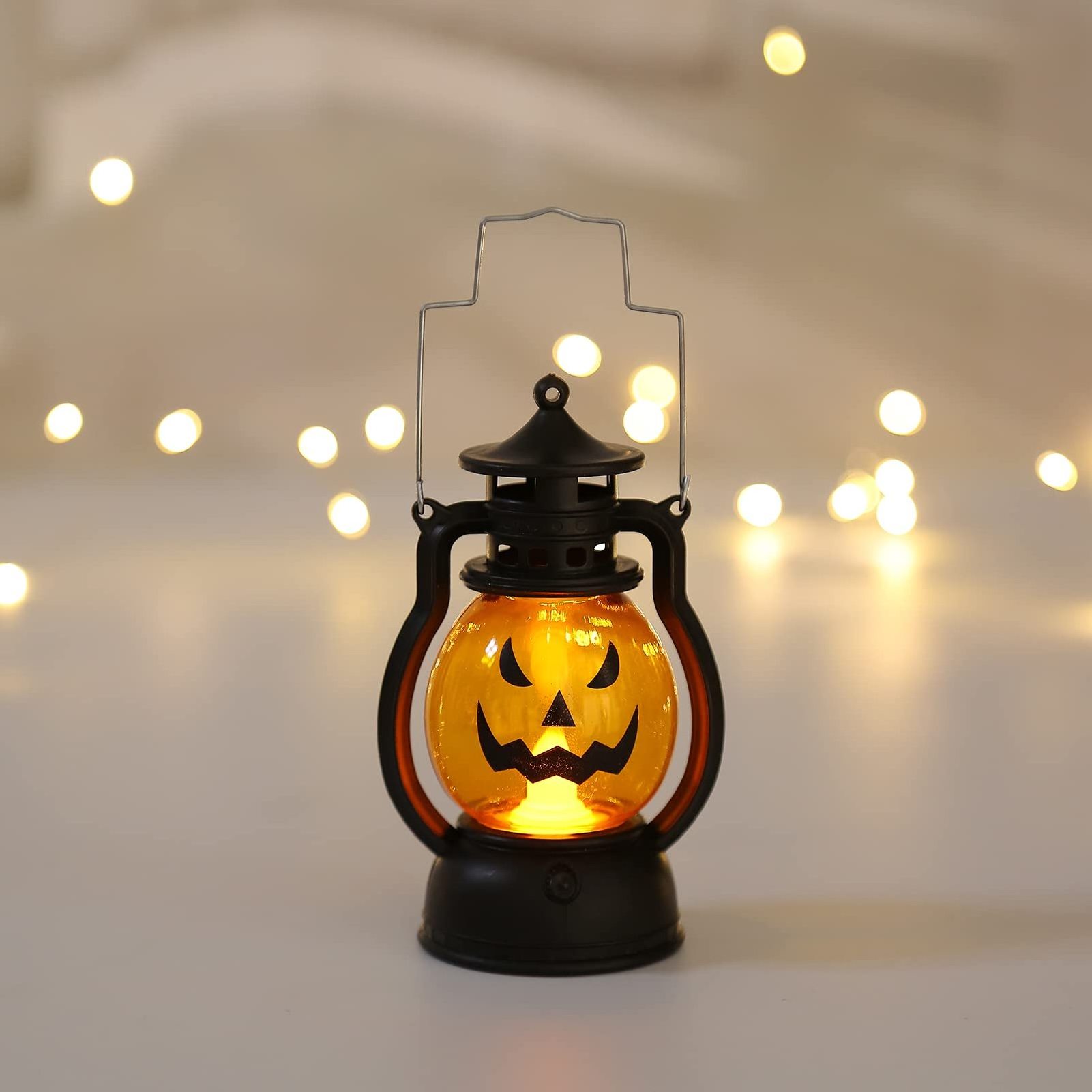 Halloween Decorative Pumpkin Lantern Led Lights Battery Operated with Hanging Loop Mini Lanterns Decorative Ornaments