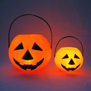 Halloween Candy Jar Festival Supplies Children's Toys Plastic Portable Pumpkin Lantern Ghost Festival Lighting Decorative Lights