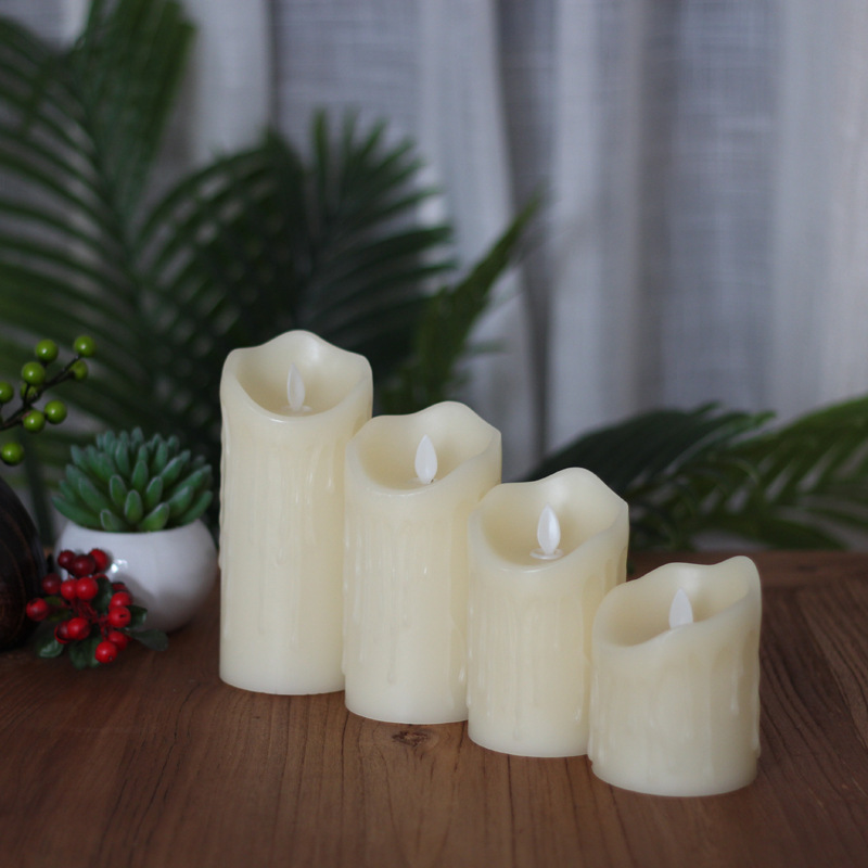 High Quality Novelty Tear Paraffin Wax Flickering LED Candle With Remote Votive Candle Religious Activities LED Bougie Candles